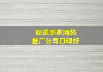 顺德哪家网络推广公司口碑好