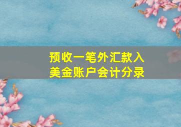 预收一笔外汇款,入美金账户,会计分录