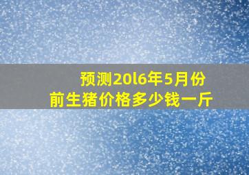 预测20l6年5月份前生猪价格多少钱一斤