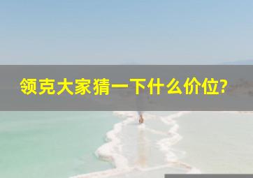 领克大家猜一下什么价位?