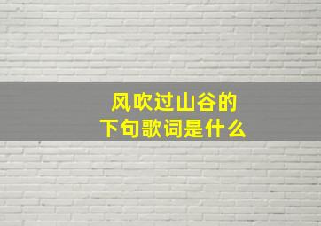 风吹过山谷的下句歌词是什么(