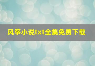 风筝小说txt全集免费下载 