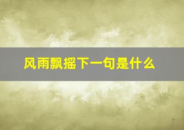 风雨飘摇下一句是什么