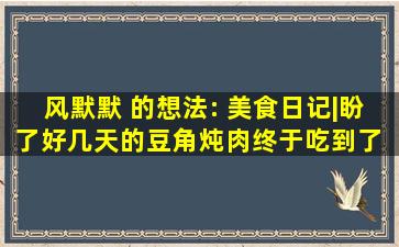 风默默 的想法: 美食日记|盼了好几天的豆角炖肉终于吃到了 | #我...