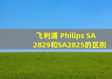 飞利浦 Philips SA2829和SA2825的区别