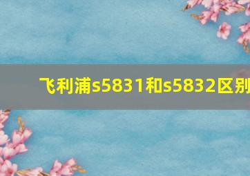 飞利浦s5831和s5832区别