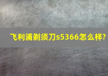 飞利浦剃须刀s5366怎么样?