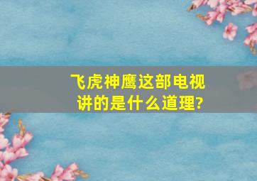 飞虎神鹰这部电视讲的是什么道理?