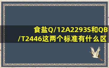 食盐Q/12A2293S和QB/T2446这两个标准有什么区别?