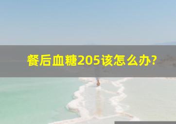 餐后血糖20,5,该怎么办?