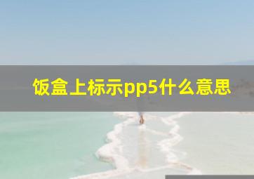 饭盒上标示pp5什么意思