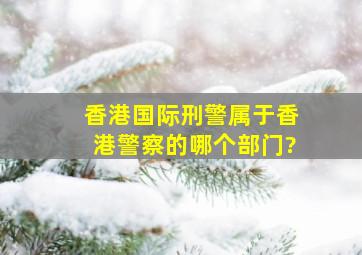 香港国际刑警属于香港警察的哪个部门?