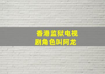 香港监狱电视剧角色叫阿龙 