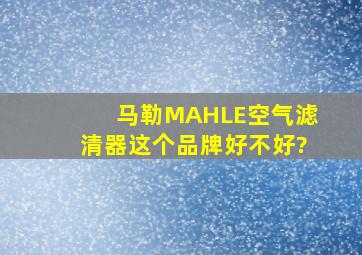 马勒(MAHLE)空气滤清器这个品牌好不好?