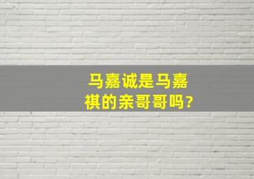 马嘉诚是马嘉祺的亲哥哥吗?