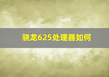 骁龙625处理器如何(