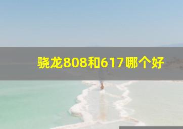 骁龙808和617哪个好