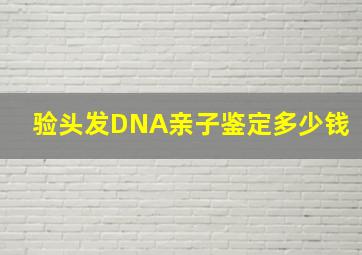 验头发DNA亲子鉴定多少钱