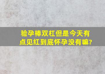 验孕棒双杠,但是今天有点见红,到底怀孕没有嘛?