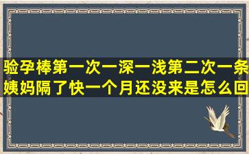 验孕棒第一次一深一浅第二次一条姨妈隔了快一个月还没来是怎么回事