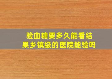 验血糖要多久能看结果(乡镇级的医院能验吗(