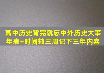 高中历史背完就忘中外历史大事年表+时间轴,三周记下三年内容 