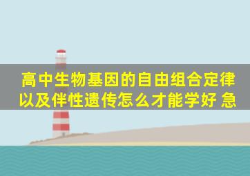 高中生物基因的自由组合定律以及伴性遗传怎么才能学好 急