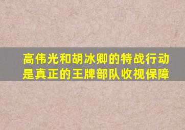 高伟光和胡冰卿的《特战行动》,是真正的王牌部队,收视保障