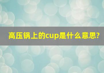 高压锅上的cup是什么意思?