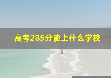 高考285分能上什么学校