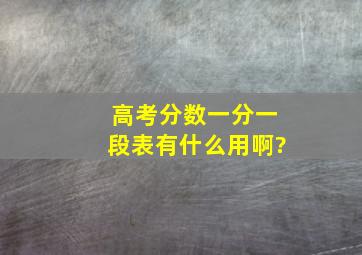 高考分数一分一段表有什么用啊?