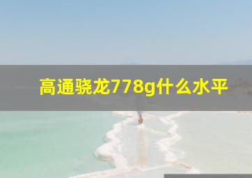 高通骁龙778g什么水平