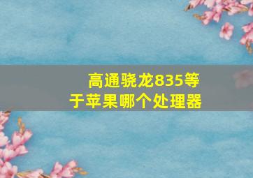 高通骁龙835等于苹果哪个处理器