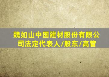 魏如山  中国建材股份有限公司法定代表人/股东/高管 