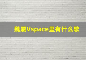 魏晨Vspace里有什么歌