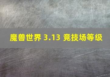 魔兽世界 3.13 竞技场等级