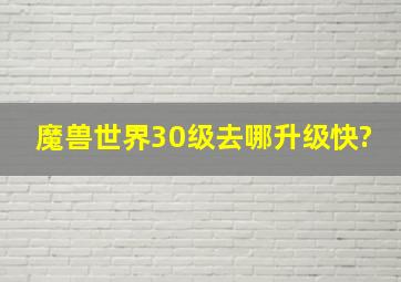 魔兽世界30级去哪升级快?