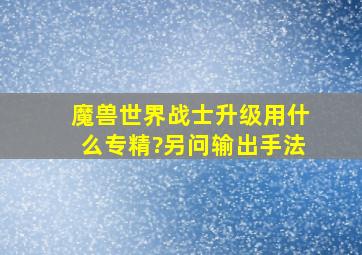 魔兽世界战士升级用什么专精?另问输出手法