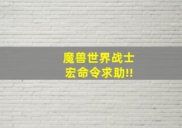 魔兽世界战士宏命令求助!!