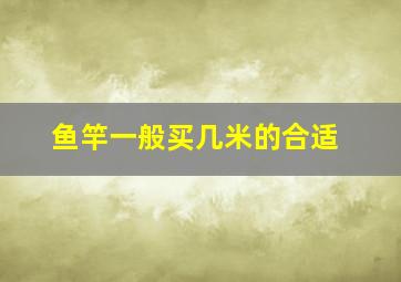 鱼竿一般买几米的合适(