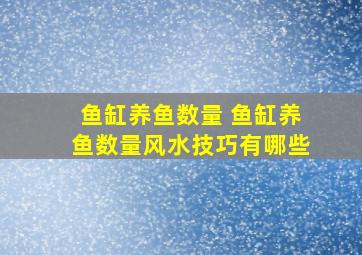 鱼缸养鱼数量 鱼缸养鱼数量风水技巧有哪些