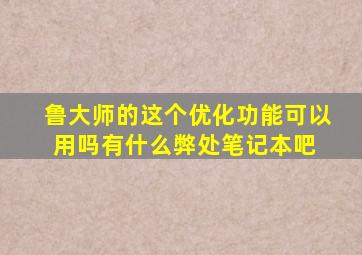 鲁大师的这个优化功能可以用吗有什么弊处【笔记本吧】 