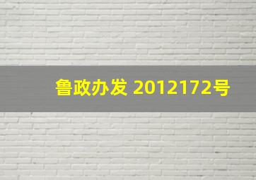 鲁政办发 (2012)172号