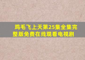 鸡毛飞上天第25集全集完整版免费在线观看电视剧 