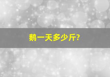 鹅一天多少斤?