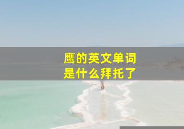 鹰的英文单词是什么(拜托了