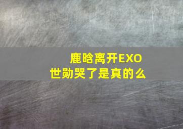 鹿晗离开EXO世勋哭了是真的么(