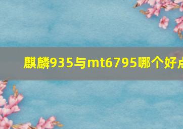 麒麟935与mt6795哪个好点