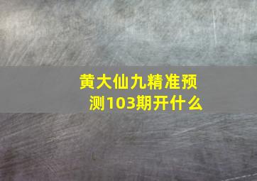 黄大仙九精准预测103期开什么