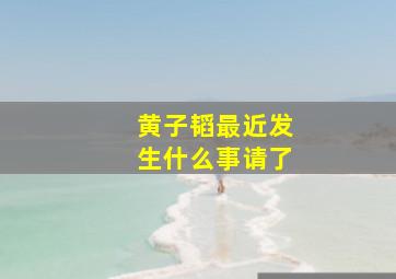 黄子韬最近发生什么事请了